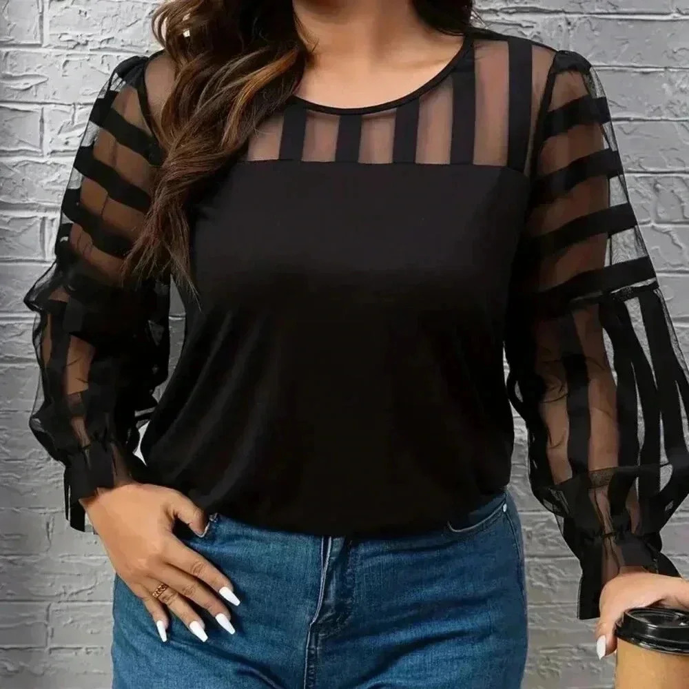Elegant Plus Size Long Sleeve Blouse